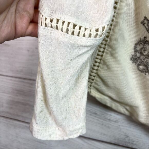 Anthropologie Meadow Rue Top Saba Embroidered Pullover Cutout Lace Blouse Size M - Picture 7 of 11